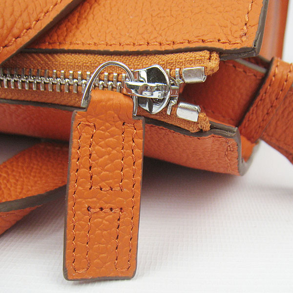 Best Hermes Togo Leather Handbag Orange 8076